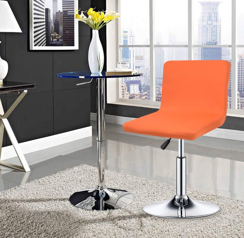Deisy Dee Stretch Chair Cover Slipcovers for Low Short Back Chair Bar Stool Chair C114 (Orange) - Image 2